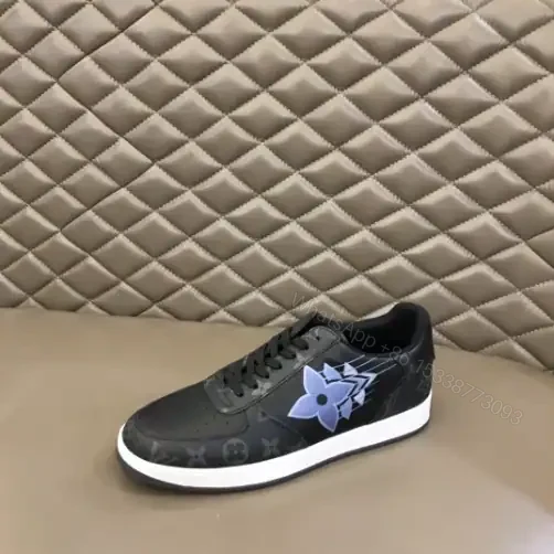 View 7 of LOUIS VUITTON RIVOLI SNAKERS IN BLACK CALF LEATHER AND MONOGRAM CANVAS – LSVT368