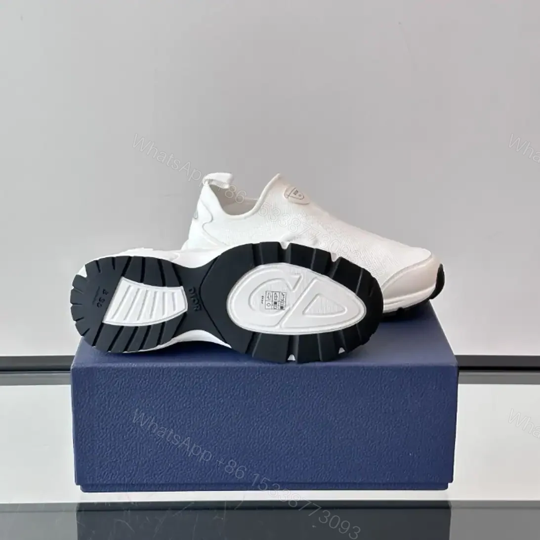 View 3 of DIOR B30 COUNTDOWN SNEAKERS WHITE TECHNICAL MESH AND BLACK TECHNICAL FABRIC – CD229