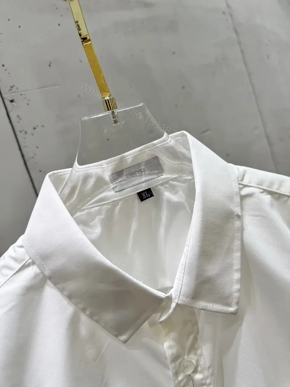 View 7 of White Cotton Shirt with DIOR Pocket Minimal Logo Front Shirt