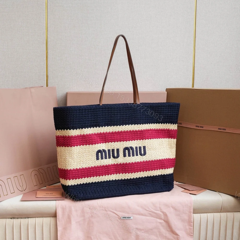 View 3 of 高仿miumiu*5BG228拼色LOGO手提包深藍色免檢版