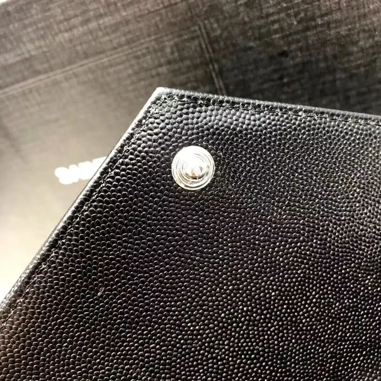 View 2 of Quilted Leather Wallet on Chain â€” Black, YSL-Inspired Luxury