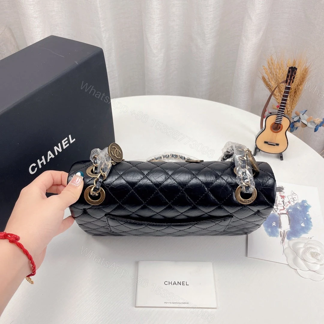 View 4 of Chanel Coin Medallion Flap Bag Quilted Aged Calfskin Medium