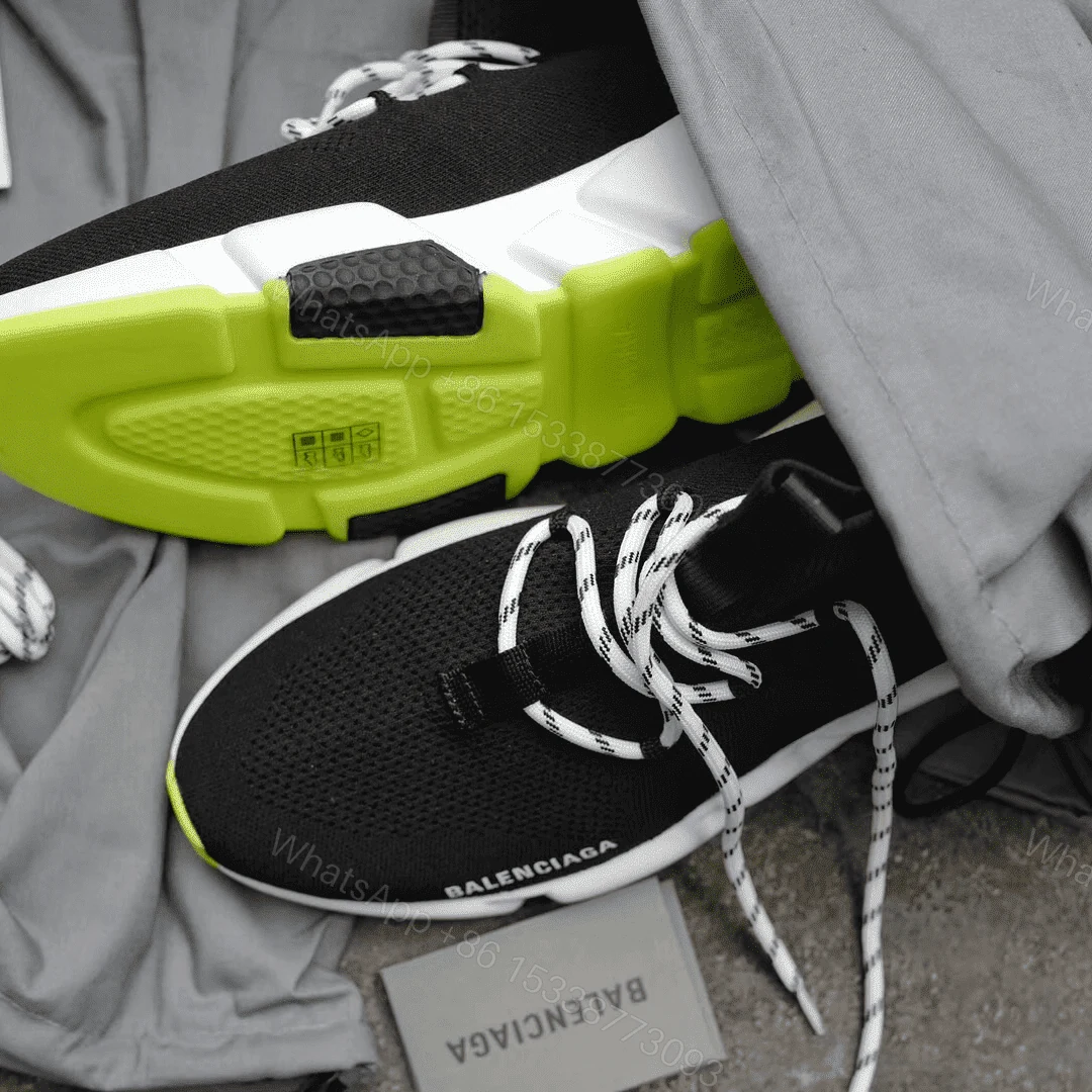 View 5 of BALENCIAGA SPEED TRAINER LACE UP BLACK WHITE – BB16