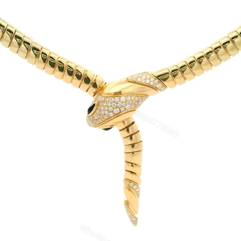 View 2 of Serpenti 18K Gold Diamond Tubogas Adjustable Size Necklace