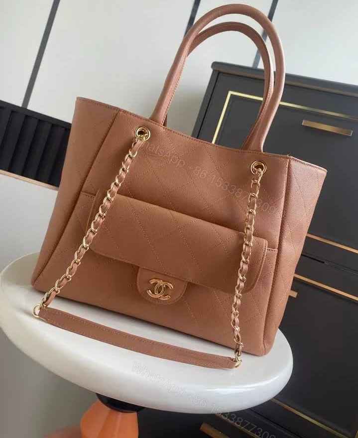 View 2 of Chanel Replica Shopping Tote Bag 6024 Grained Calfskin