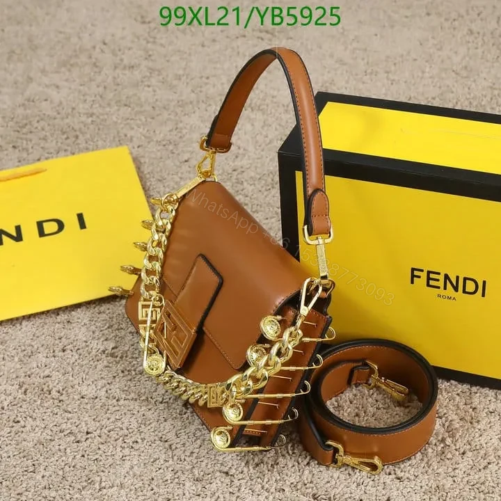 View 19 of Fendi Baguette Brooch White Leather Bag YB5925