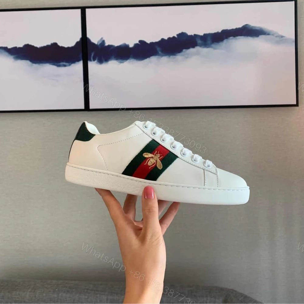 View 7 of Gucci Ace Embroidered Sneaker Bee White 429446 02JP0 9064
