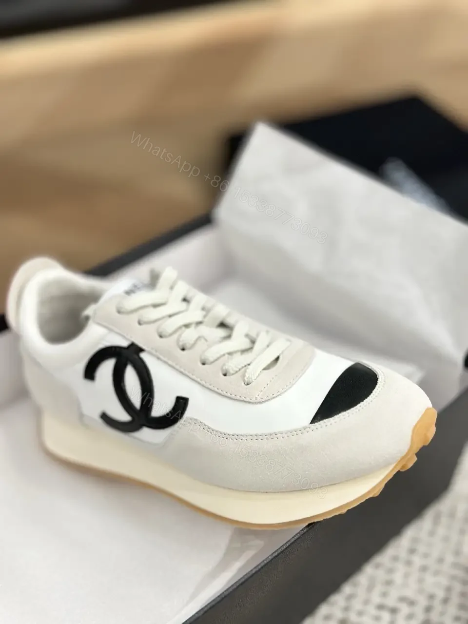 View 5 of Lux Suede-Leather High-Top Sneakers with Iconic Logo