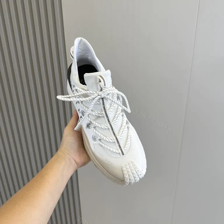 View 6 of Moncler Runway Runner: Luxe White Mesh High-Top Sneaker