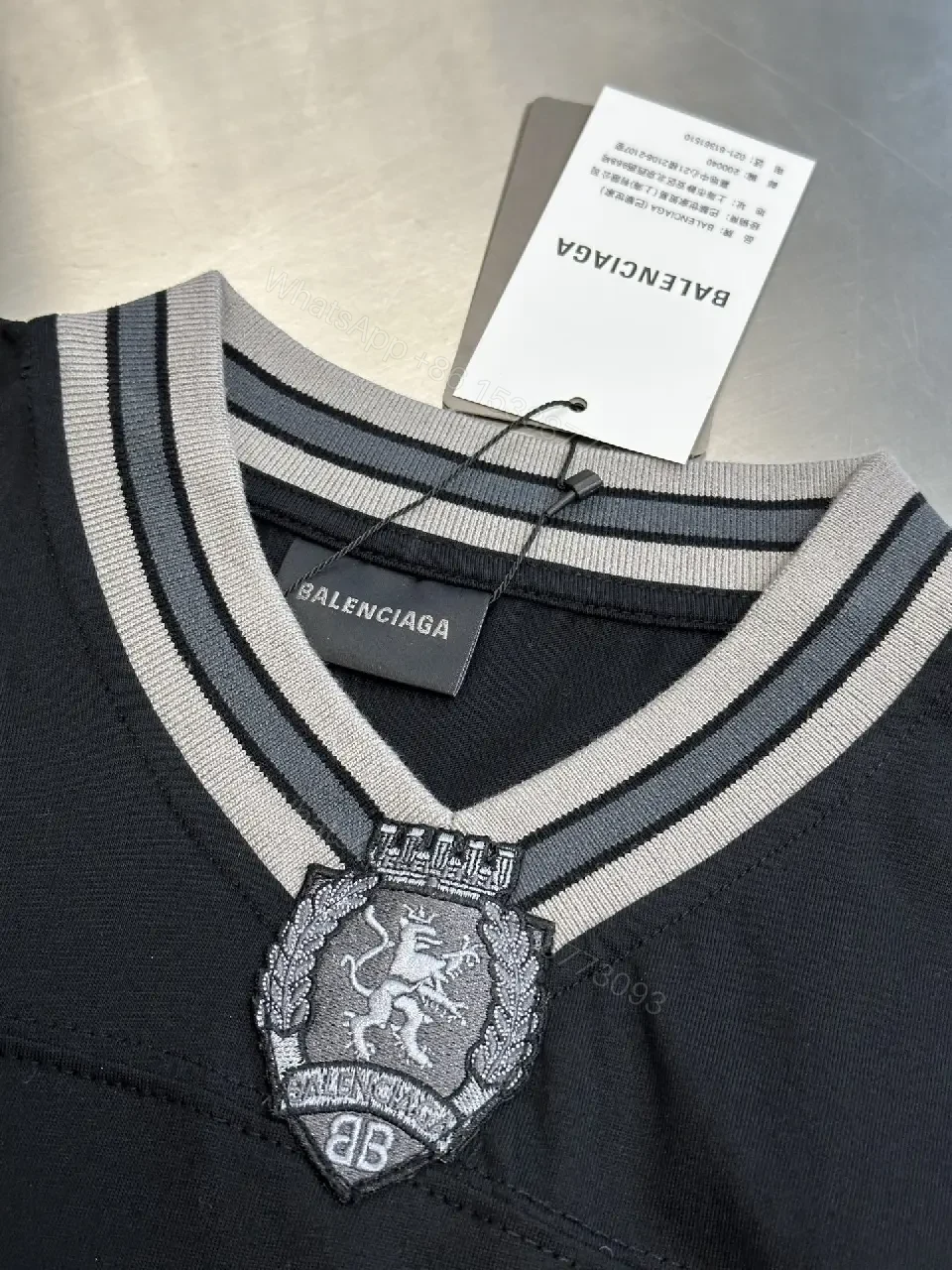 View 4 of Bold Jersey Hybrid Tee: Luxe Detailing, Oversized Logo Statement