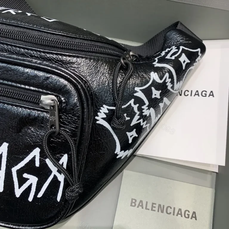 View 7 of Graffiti-Print Leather Belt Bag â€” Bold, Hands-Free Access
