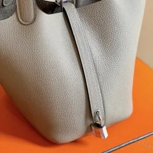 View 8 of HN 18 Gray togo leather Sliver Hardware