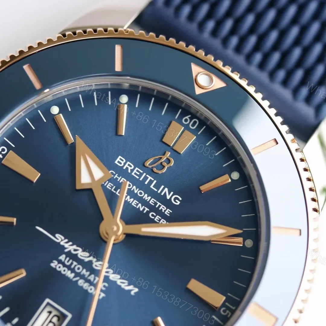 View 3 of Breitling Superocean Heritage Two Tone Blue Replica 42MM Premium Rubber Strap Edition UB2010161C1S1