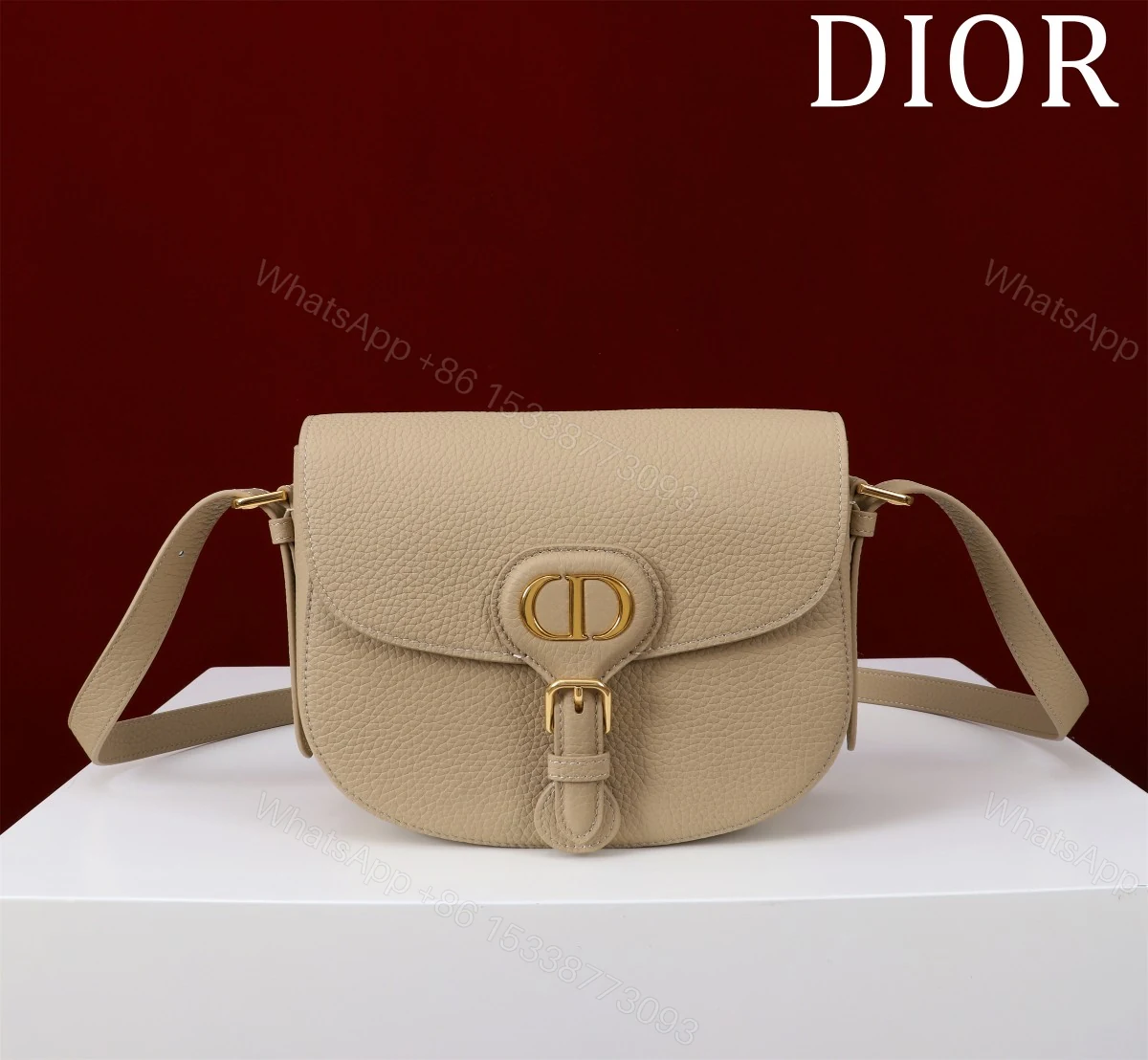 Dior A貨奶油杏荔枝皮Bobby半月包 女士款溫柔百搭必入色系 — view 1