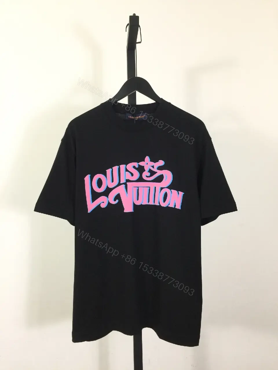 Bold Graphic Tee Black + Cotton Blend + Streetwear + LV-inspired Logo + T-Shirt — view 1
