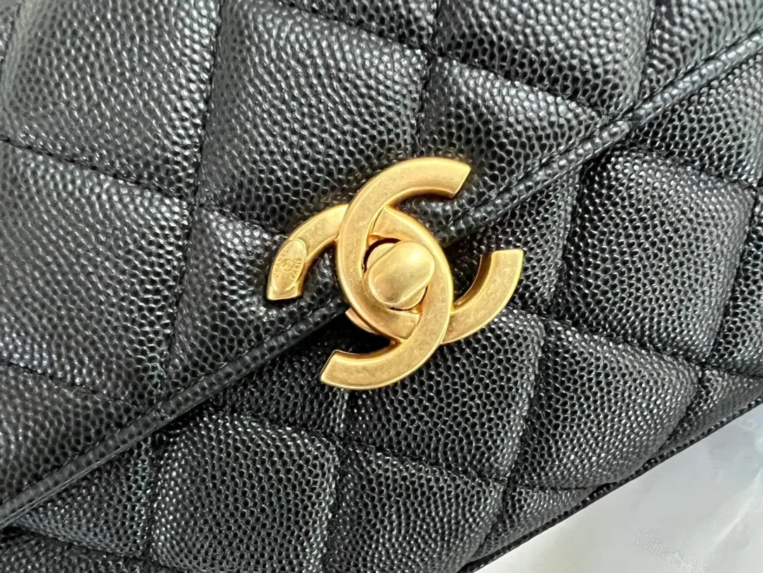 View 5 of Chanel Handle Woman’s Handbags Demi Lock Gold With Leather 19cm