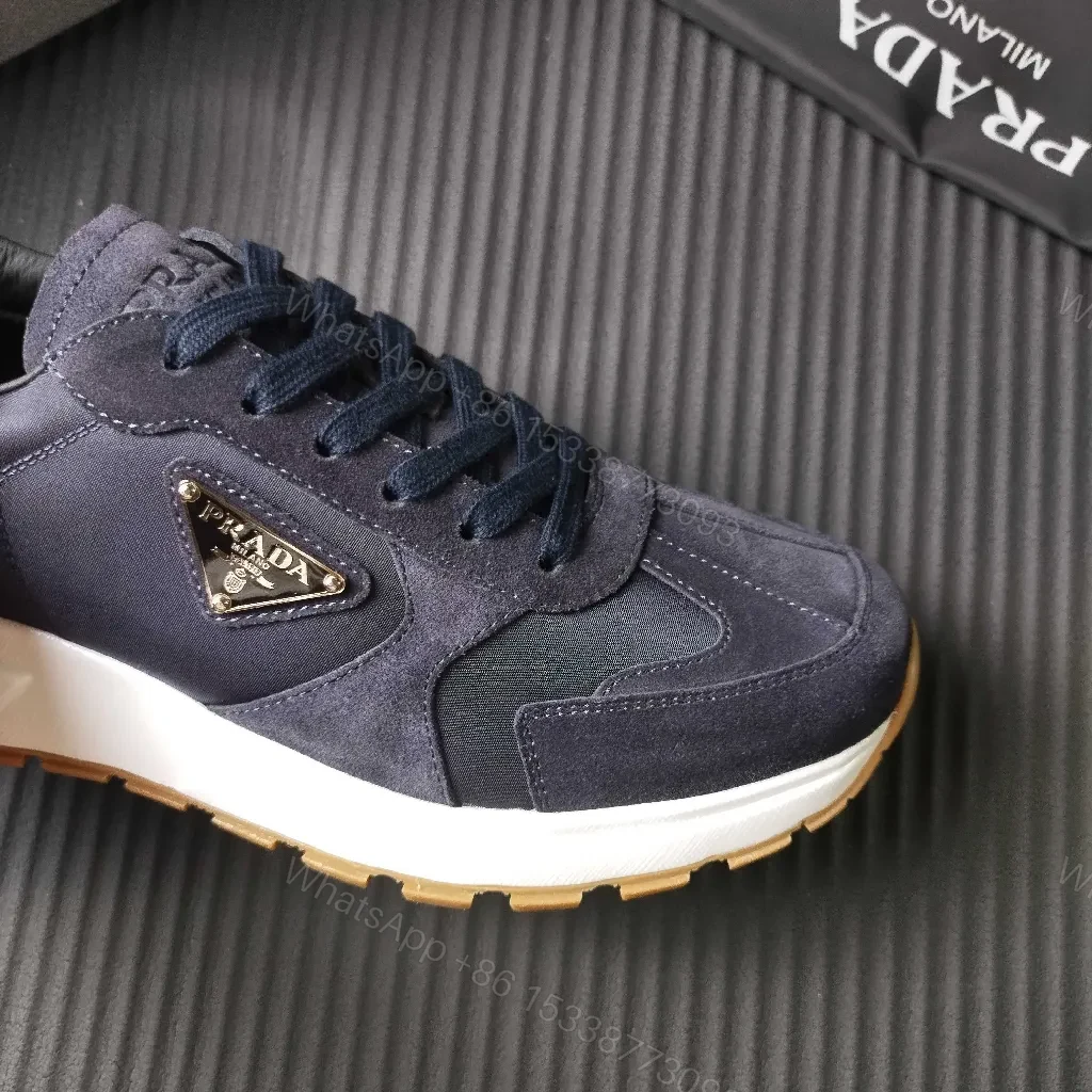 View 3 of Navy Suede Leather High-Top Sneaker with Premium Comfort