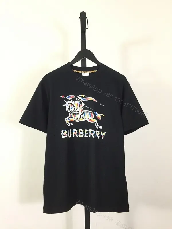 Edgy Burberry-Inspired Graphic Tee Body: Embellished Horse — view 1