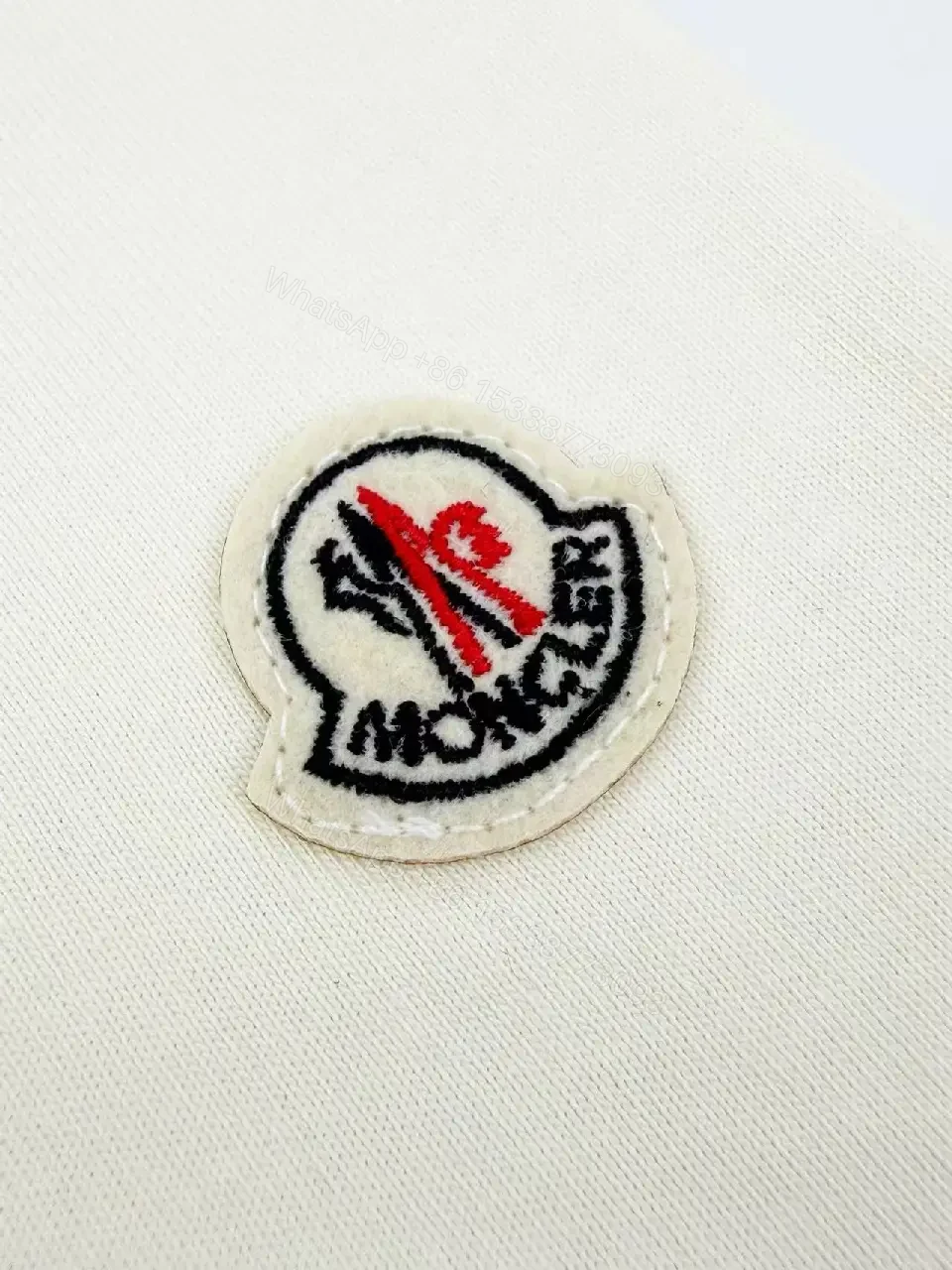 View 9 of Off-White Cream Short-Sleeve Crew-Neck Tee with Chest Emblem