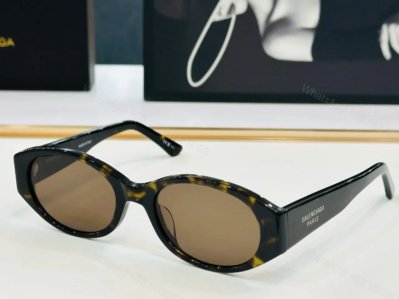 View 7 of Chic Black Acetate Cat-Eye Sunglasses: Luxury Comfort
