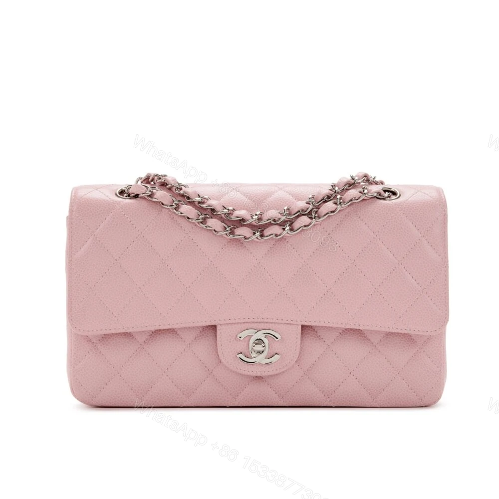 Chanel Medium Classic Flap Bag Silver Hardware Pink 25Cm — view 1