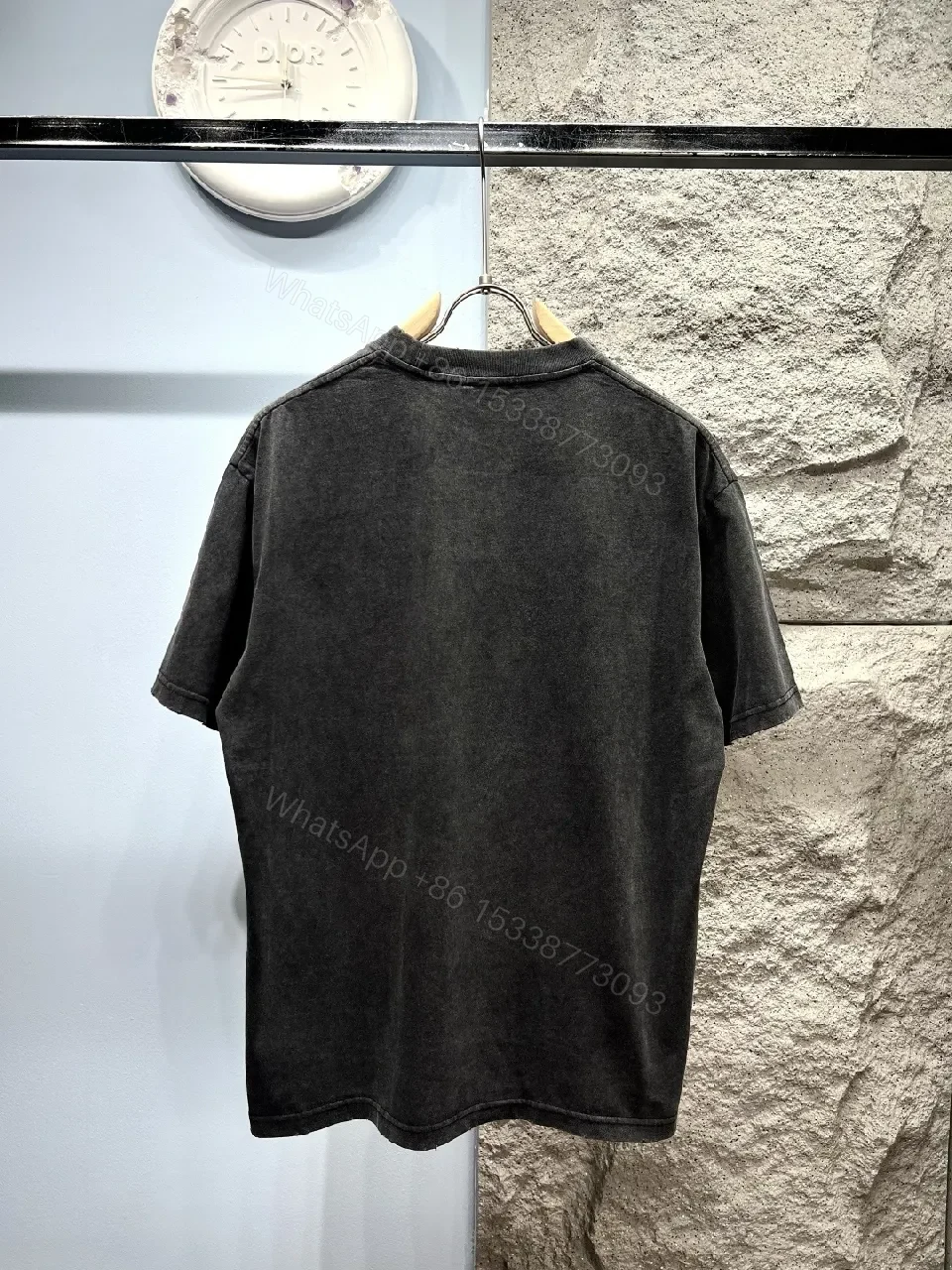 View 6 of Vintage Black Logo Tee | Soft Cotton Blend, Oversized Fit, Distressed Seamless