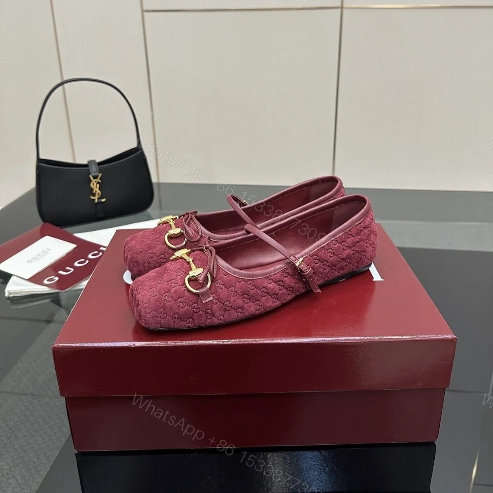 View 4 of GUCCI WOMEN’S HORSEBIT BALLET FLAT RED 821220 FAD8F 8546