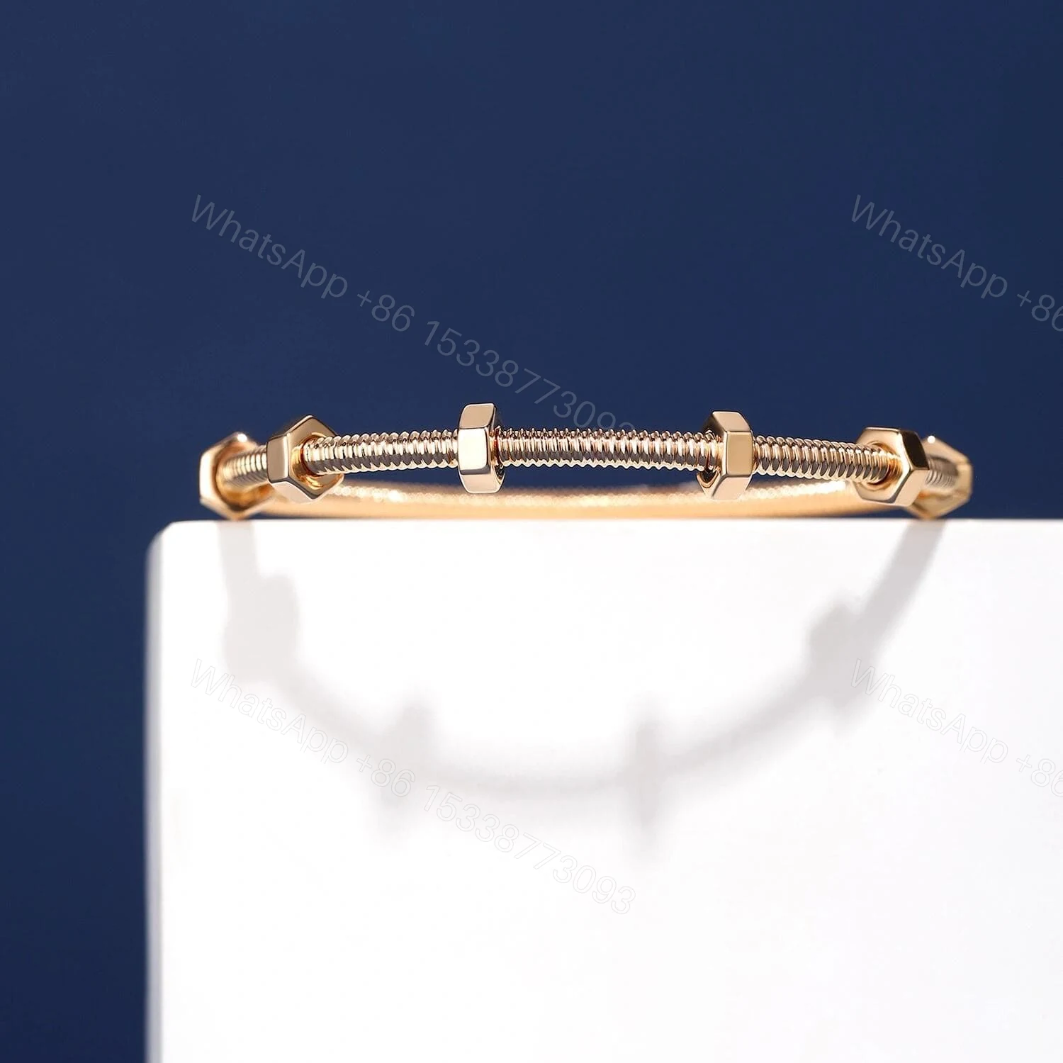 View 5 of Inspired Cartier Ecrou De Cartier Bracelet Rose Gold