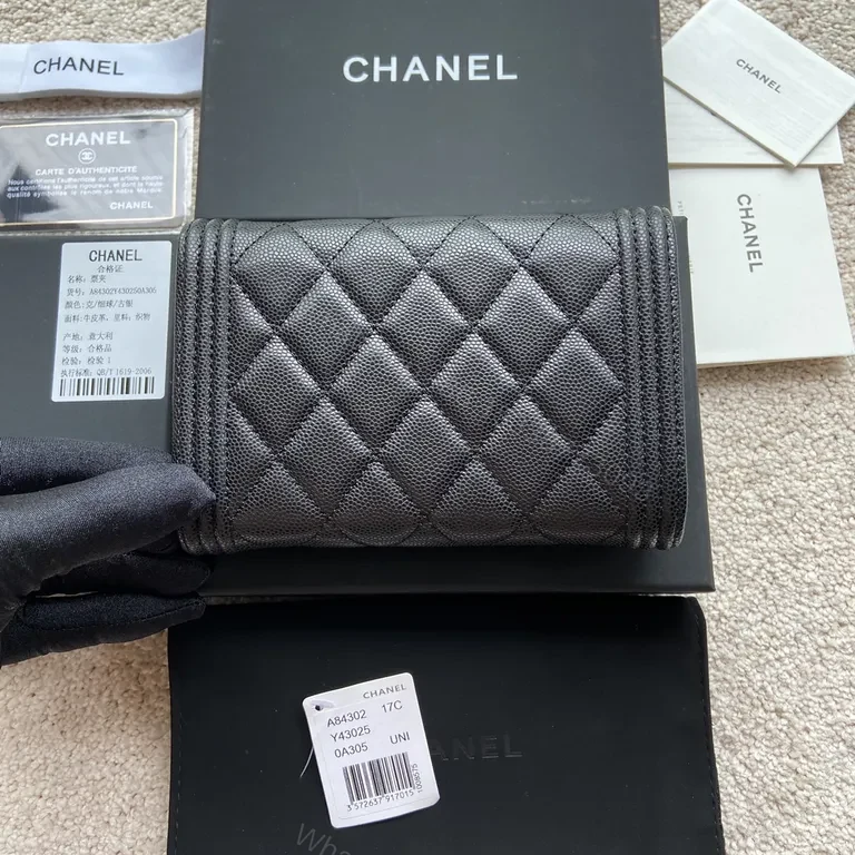 View 9 of Noir Quilted Leather Wallet on Chain: Chanel-Inspired Elegance