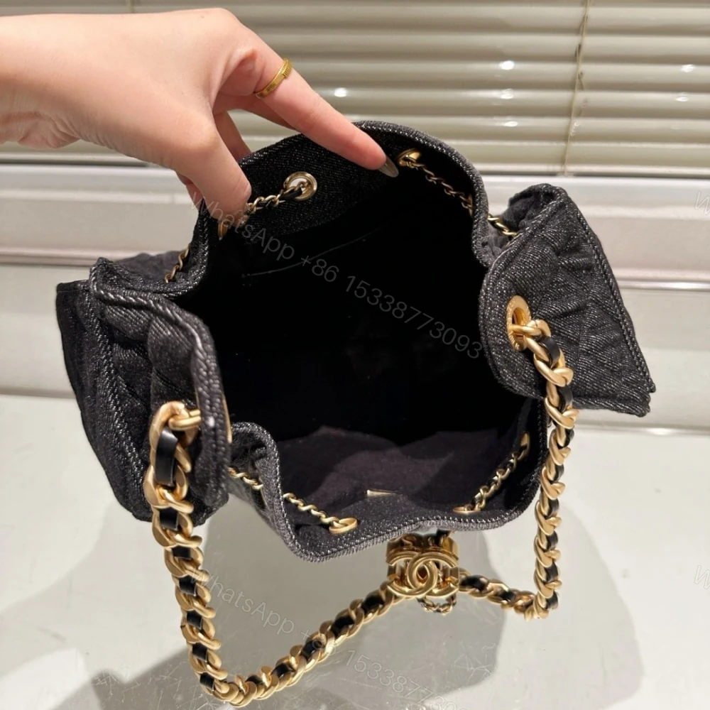 View 7 of Chanel 25 Small Handbag Washed Denim Black 26Cm AS5293 B20520 U0725