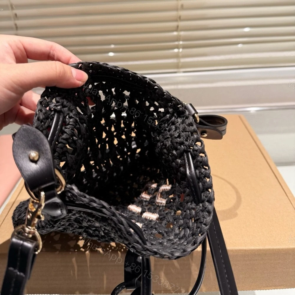 View 4 of MIUMIU WOVEN FABRIC MINI BAG BLACK 22CM