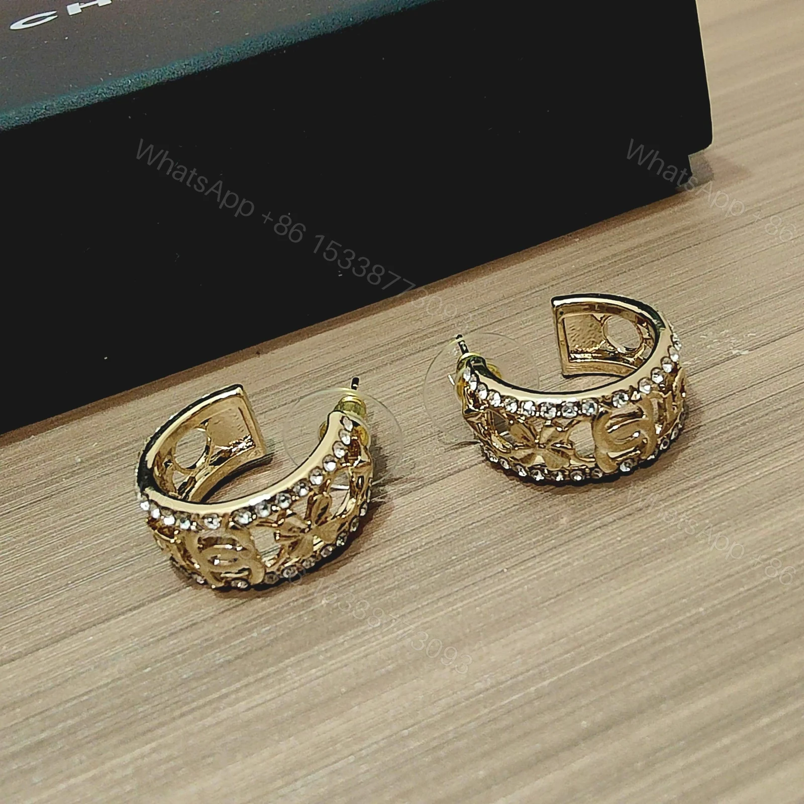 View 2 of Chanel Round Coco Mark Earrings