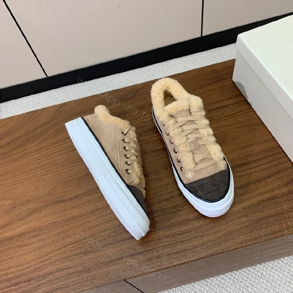 View 8 of Beige Faux-Shearling Sneaker: Luxe Chunky High-Tops
