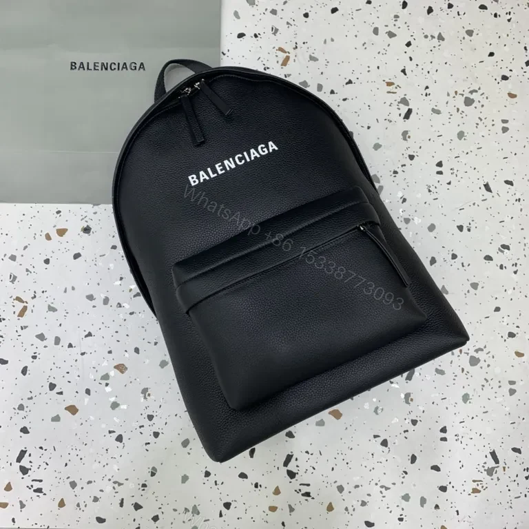 Balenciaga Black Pebbled Leather Backpack: City Luxe Everyday Carry — view 1