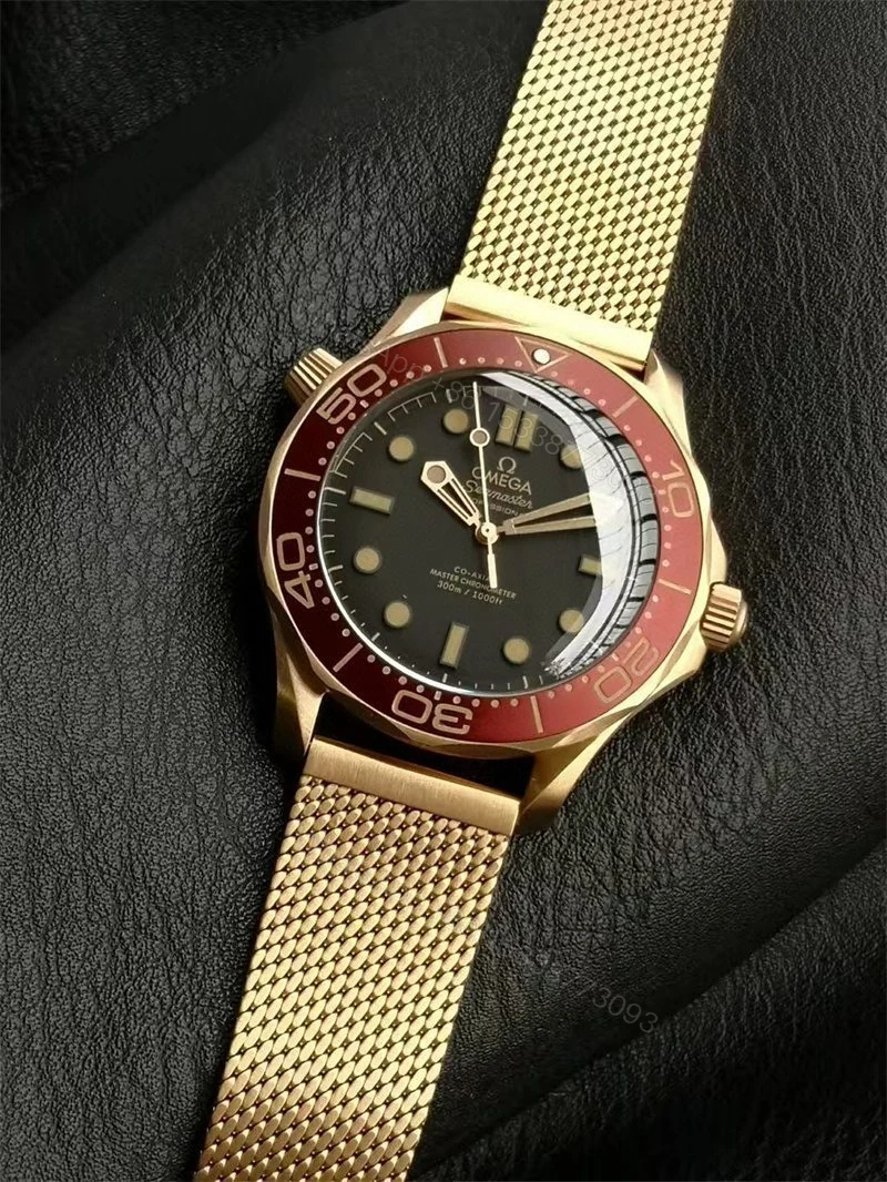 View 9 of Replica Omega Seamaster 007 Burgundy Watch Super Clone