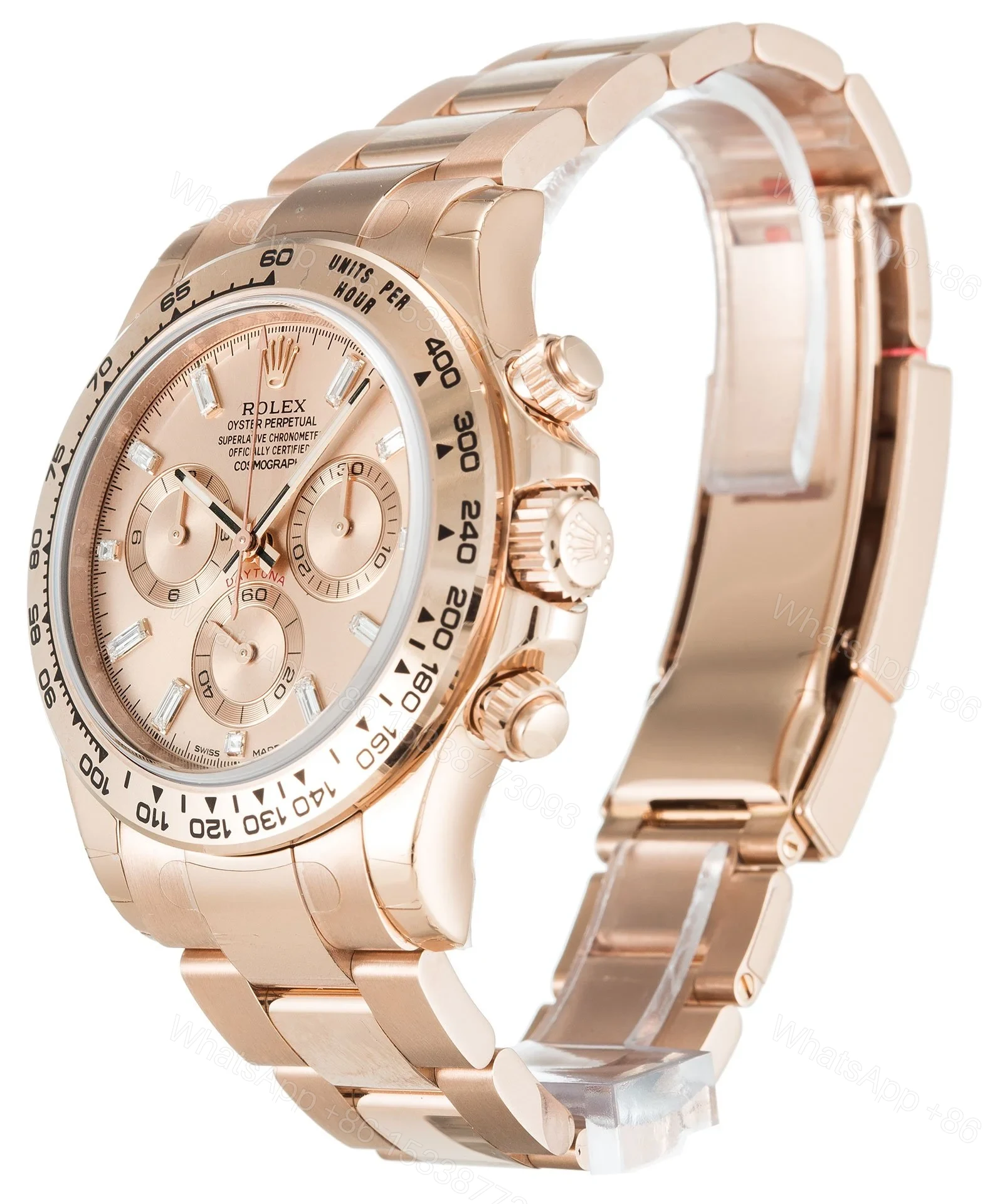 View 2 of Replica Rolex Daytona Rose Diamond Baguette Dial 116505