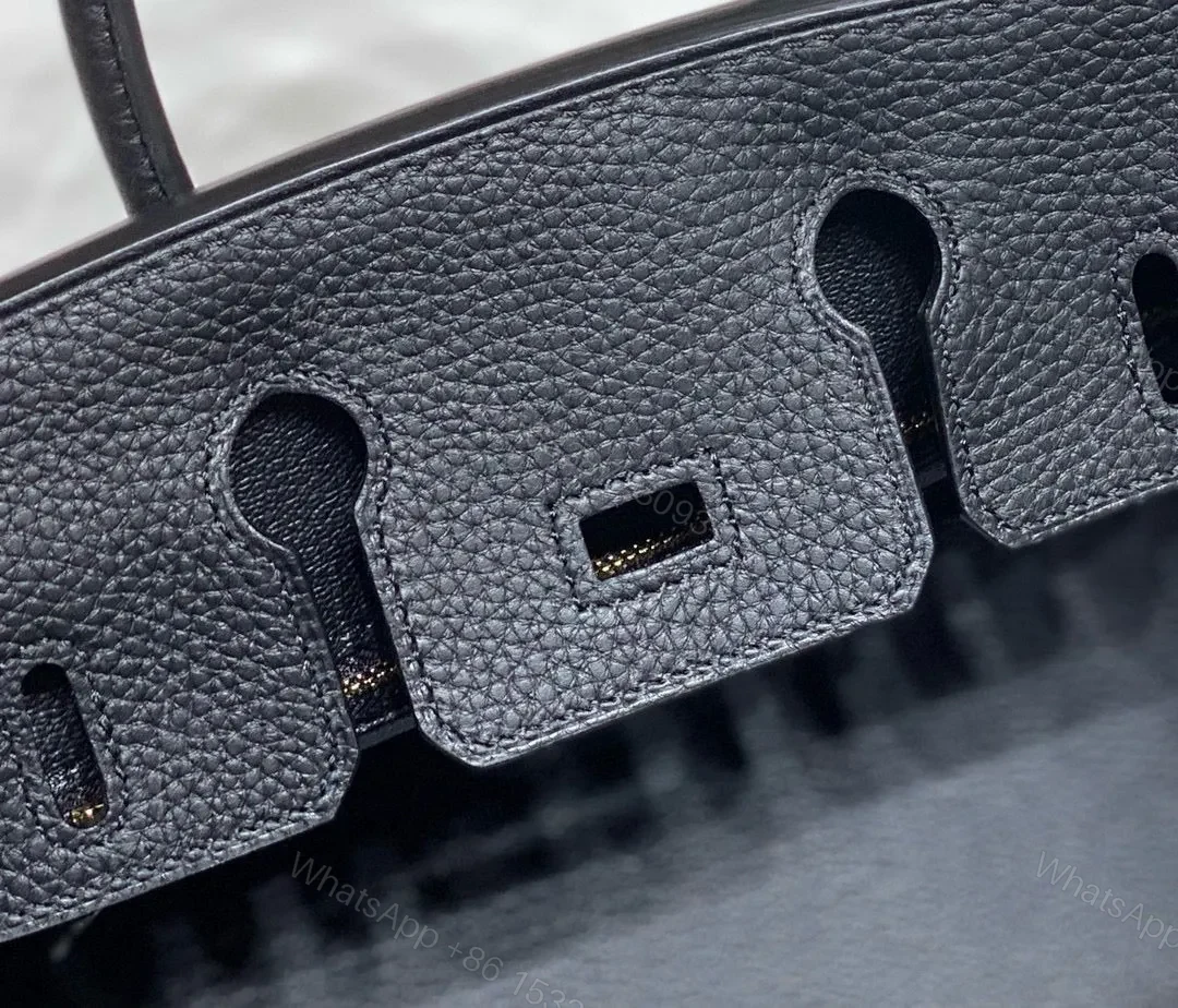 View 8 of HN 30CM IN BLACK TOGO LEATHER GOLD HARDWARE