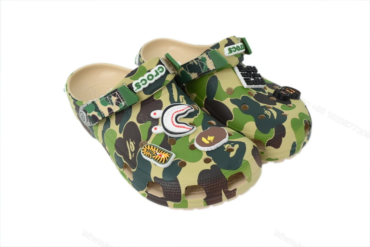 View 3 of BAPE x Crocs Classic Clog 'ABC Camo - green'