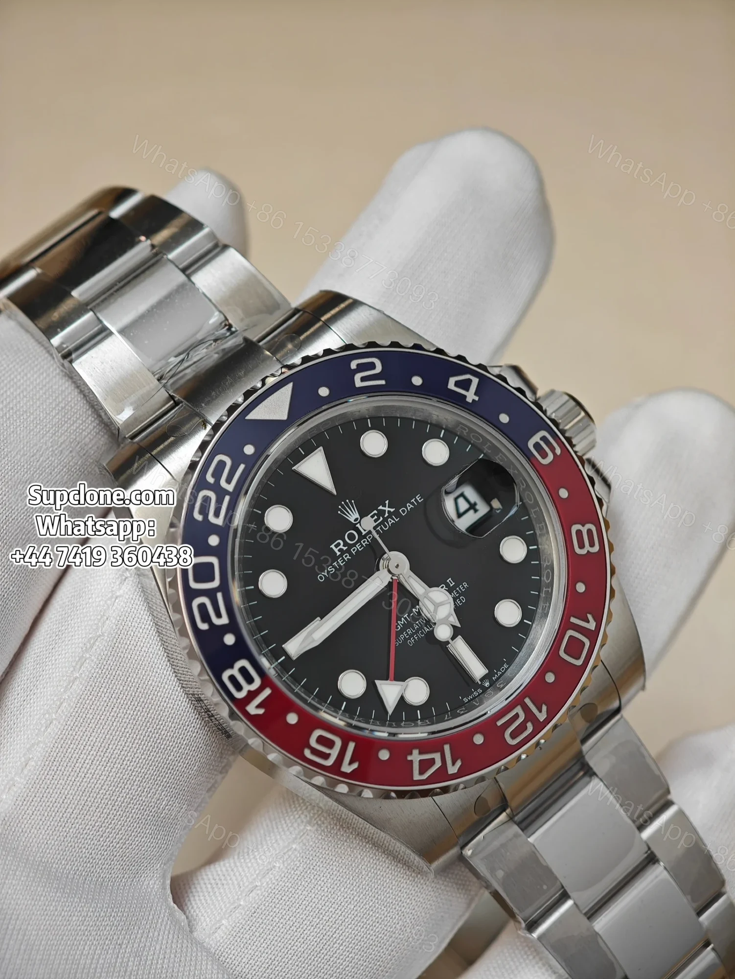 View 4 of Rolex Super Clone Watches 1:1 Pepsi GMT-Master II 126710BLRO DD3285 Oyster V3