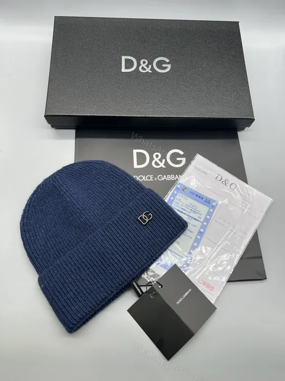 View 2 of Camel Wool-Blend Knit Beanie | D&G Logo, Rib Knit, Luxe Comfort