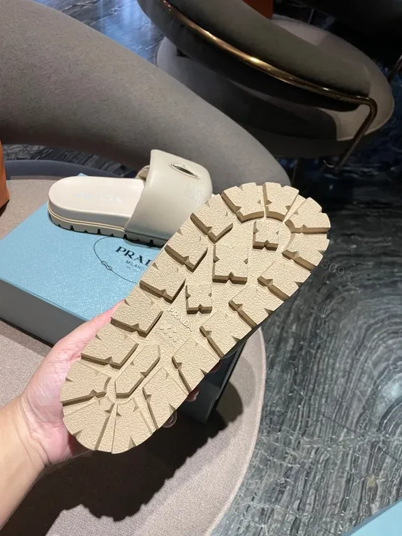 View 9 of Beige Leather Slide: Designer-Inspired Comfort Footwear