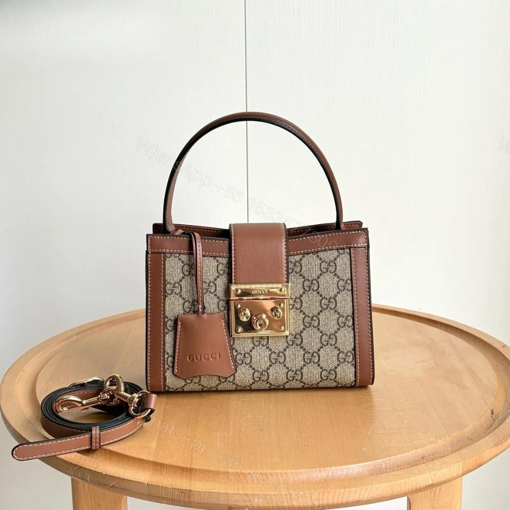 View 2 of Gucci Padlock Small Top Handle Bag Beige And Dark Brown 20Cm ‎‎841653 FAD6L 9758
