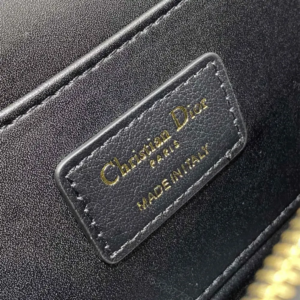 View 9 of 高仿Dior*Miss系列M261M900衍縫線小牛皮腋下包黑色免檢版