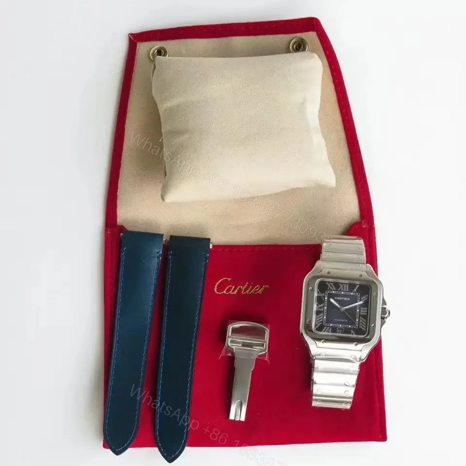 View 9 of Cartier super clone Santos Black Dial Steel Bracelet Premium 40MM RG-CARTIER-SANTOS-BLK-STL-40