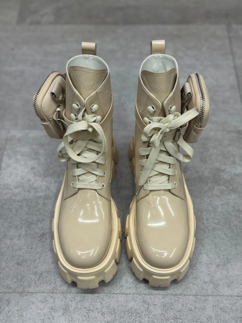 View 8 of ‘MONOLITH’ PLATFORM LEATHER COMBAT BOOTS WITH DETACHABLE POUCH