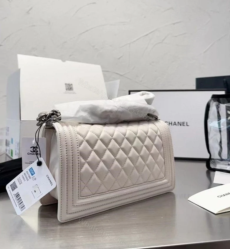 View 2 of Chanel Boy White Caviar GHW