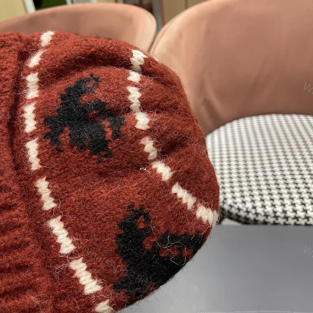 View 10 of Cozy Knit Beanie with Crest – Warm Patterned Style Beanie