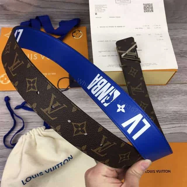 View 3 of LOUIS VUITTON X NBA 3 STEPS 40MM REVERSIBLE MONOGRAM CANVAS BELT – B100