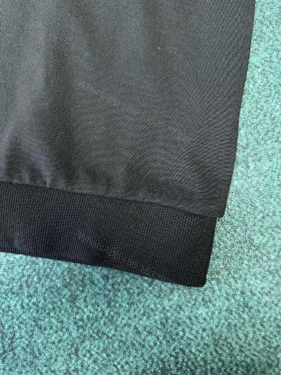 View 2 of Black Cotton Blend Hoodie: Subtle Lux, Handcrafted Logo, Relaxed Fit