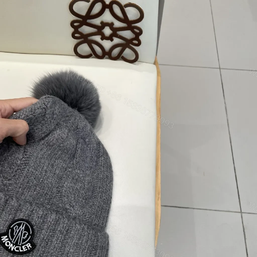 View 2 of Cozy Knit Beanie with Pom, Premium Warmth, Foldable Cuff